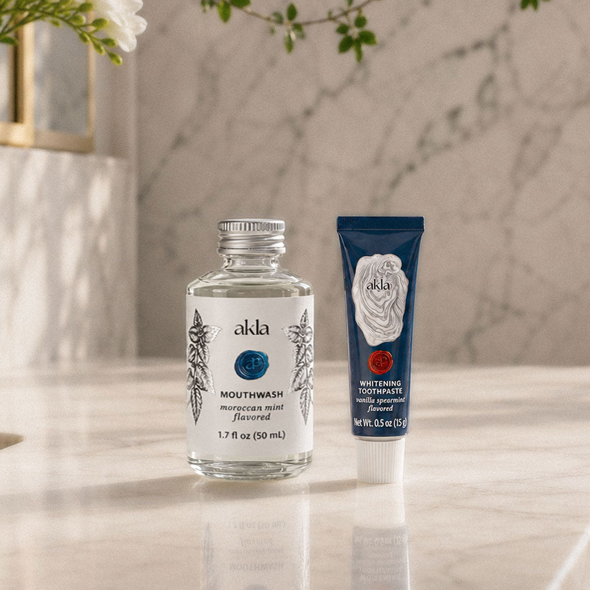 Swiss-made travel size toothpaste and mouthwash
